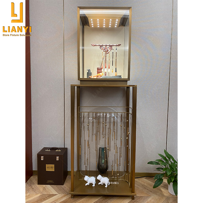 Vetro Top Jewellery Pedestal Jewelry Display Cases Fornitori 