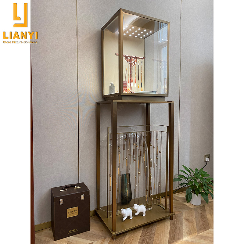 Vetro Top Jewellery Pedestal Jewelry Display Cases Fornitori 