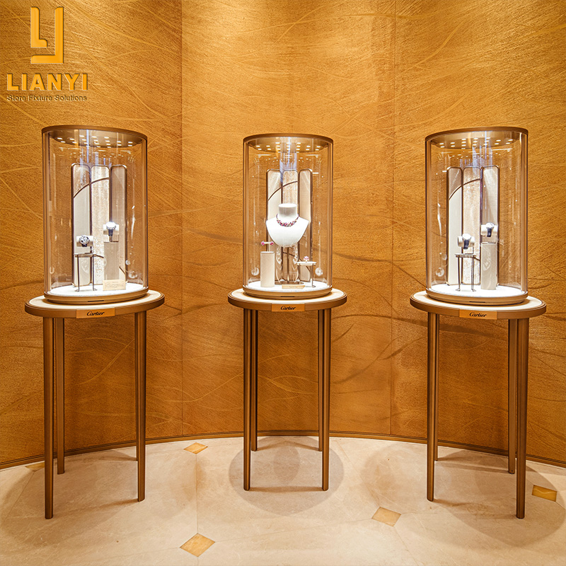 Contenitori rotondi di lusso per Jewellery Shop Display Design 